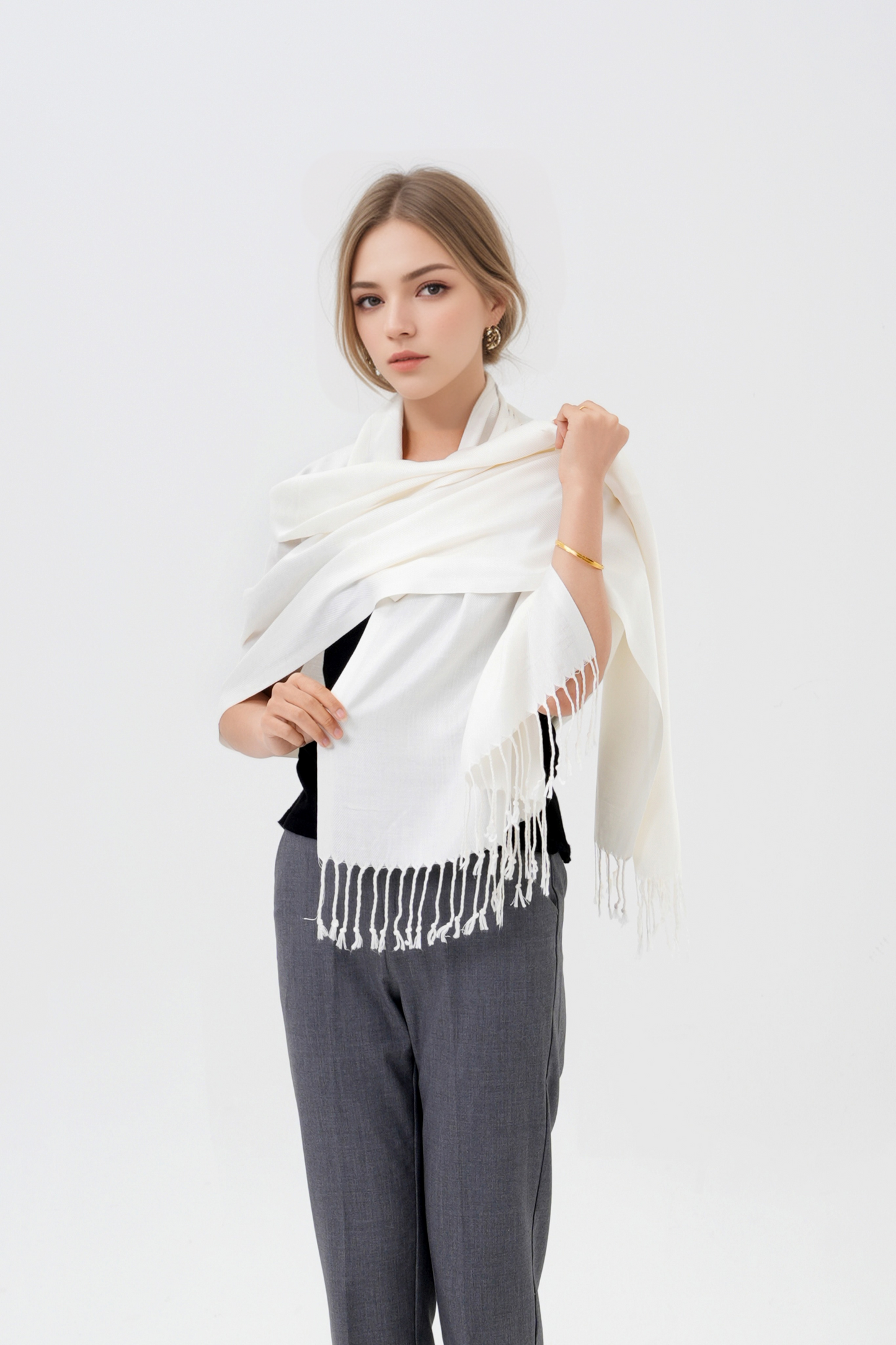 Classic Solid Wedding Pashmina