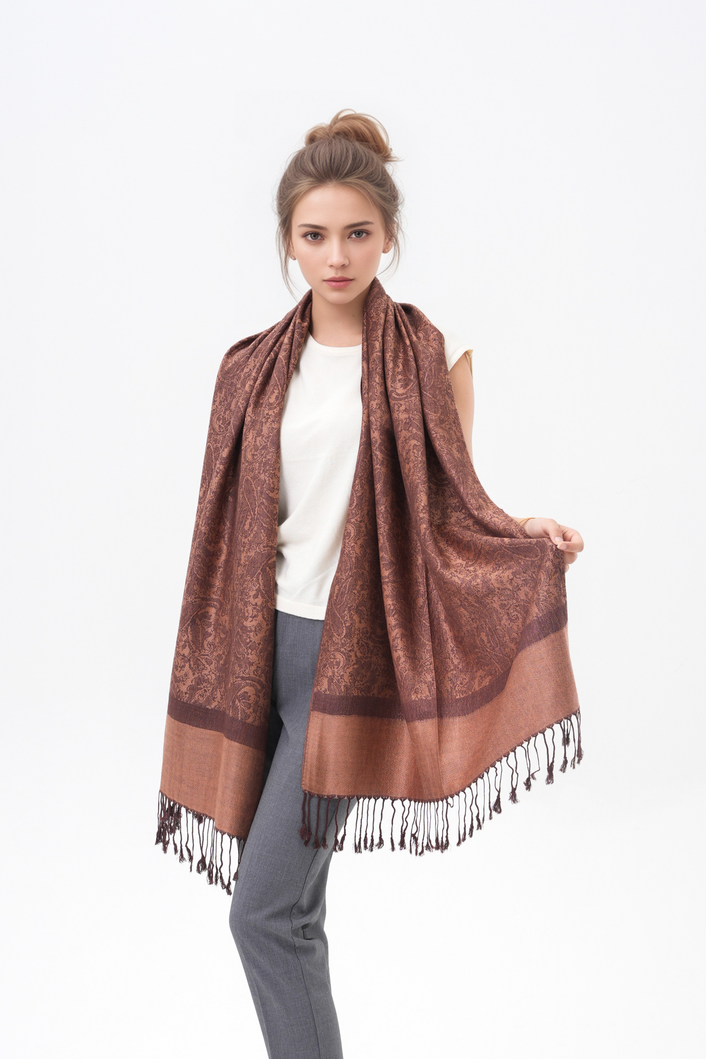 Whole Paisley Jacquard Pashmina