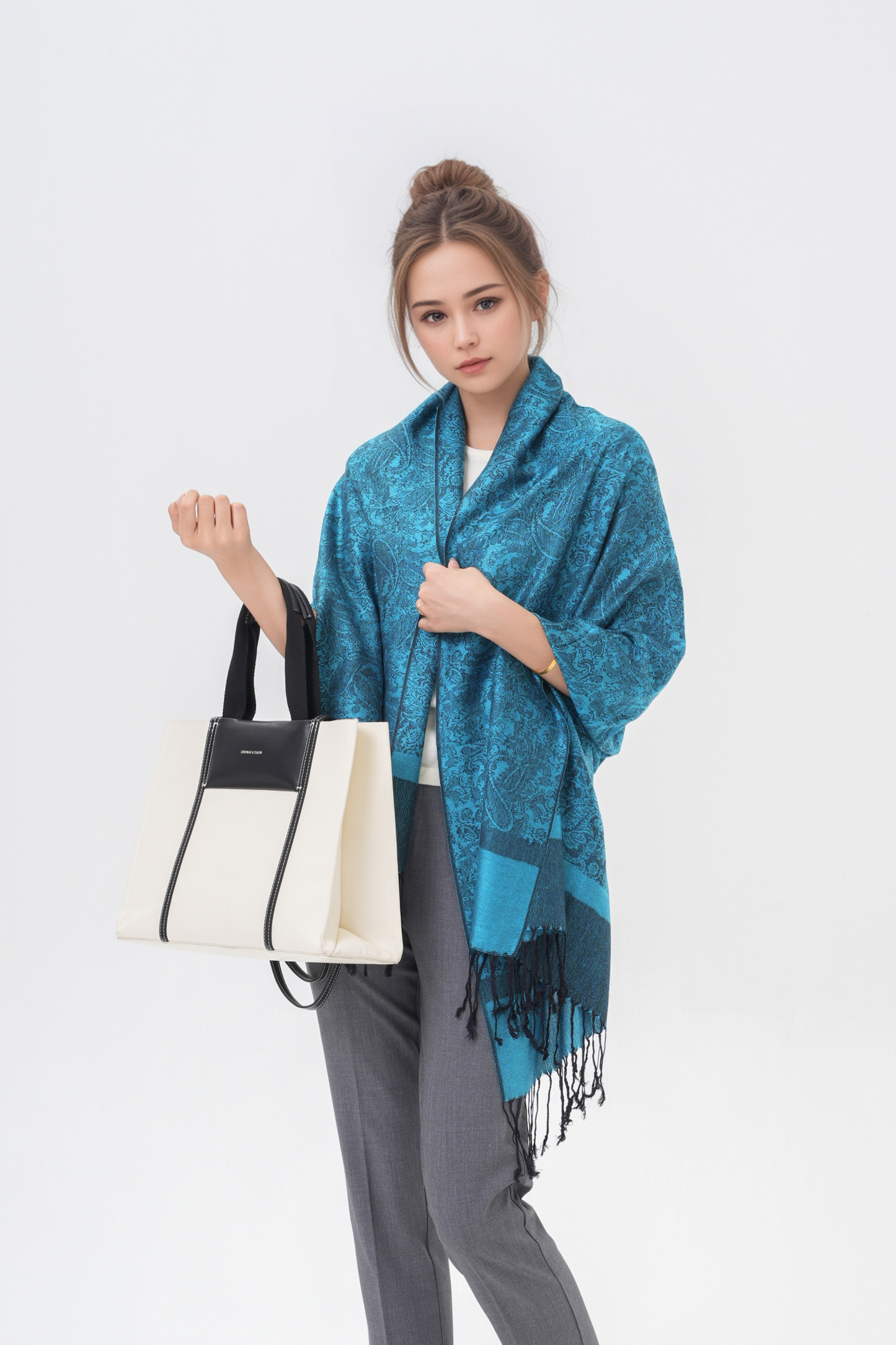 Whole Paisley Jacquard Pashmina