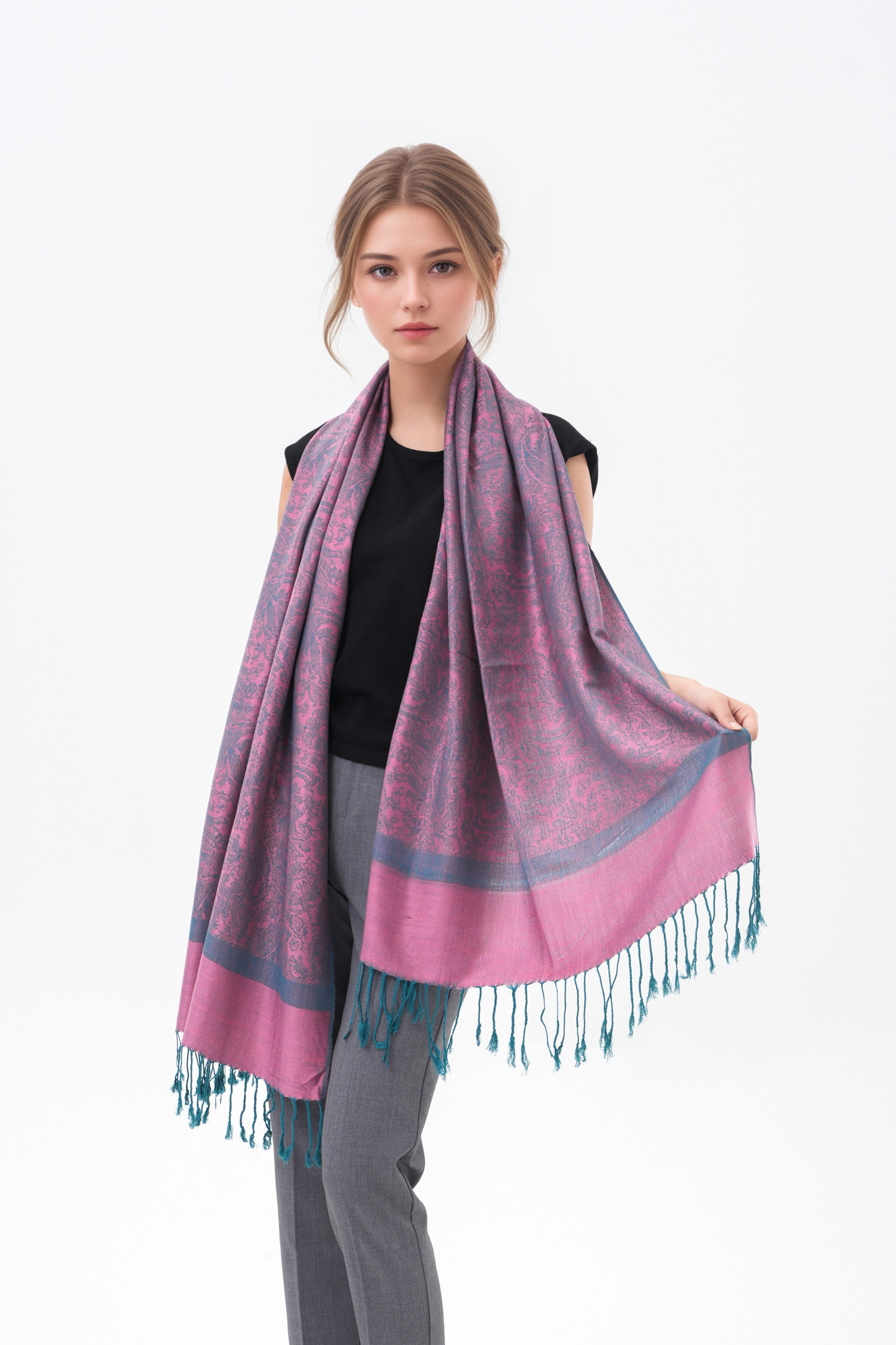 Whole Paisley Jacquard Pashmina