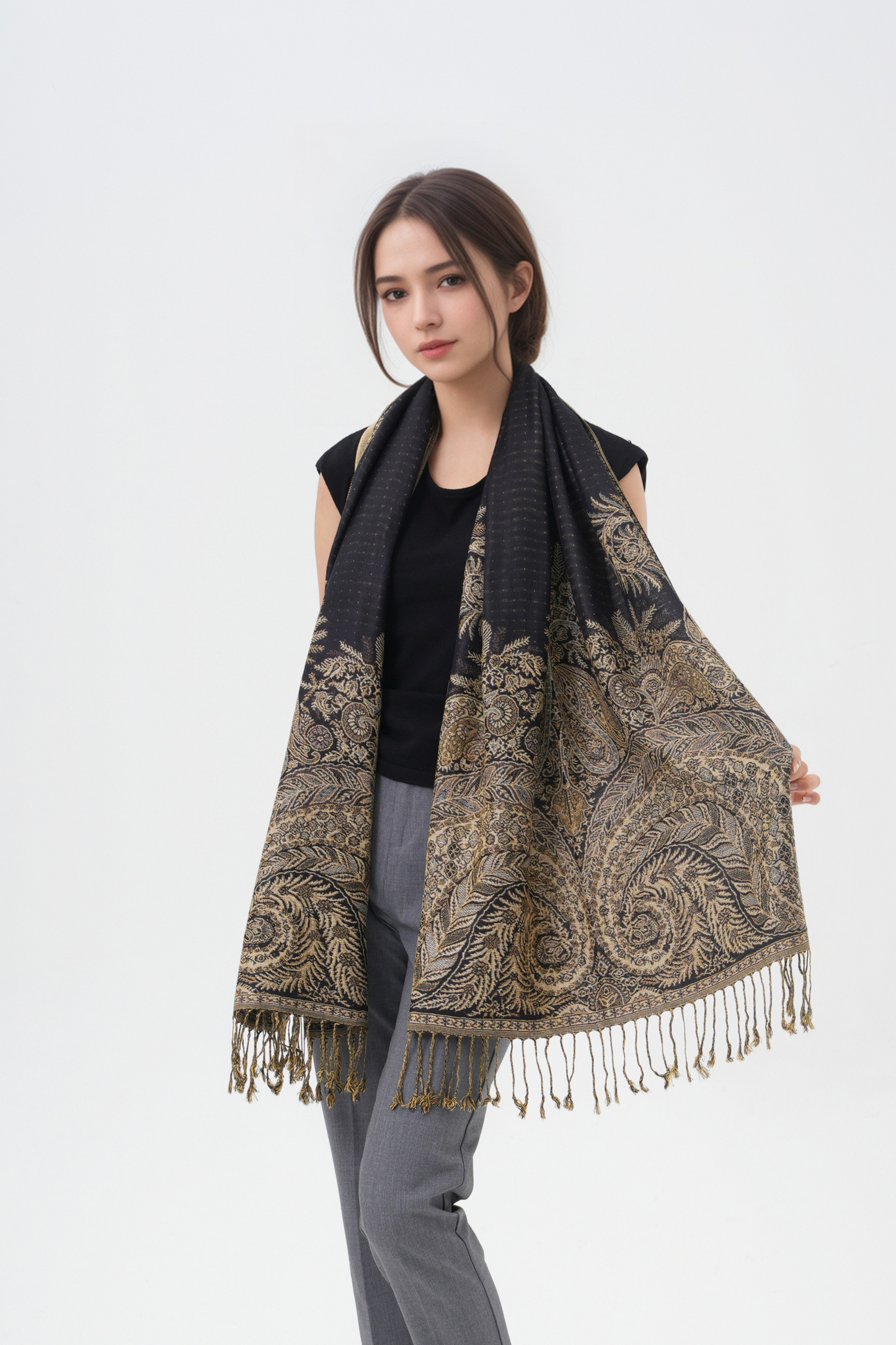 Phoenix Tail Thicker Paisley Pashmina