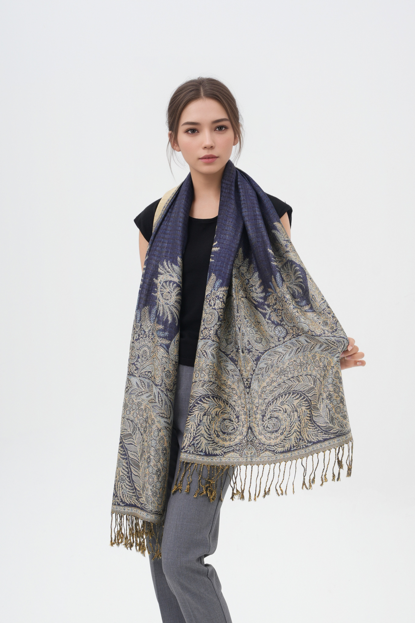 Phoenix Tail Thicker Paisley Pashmina