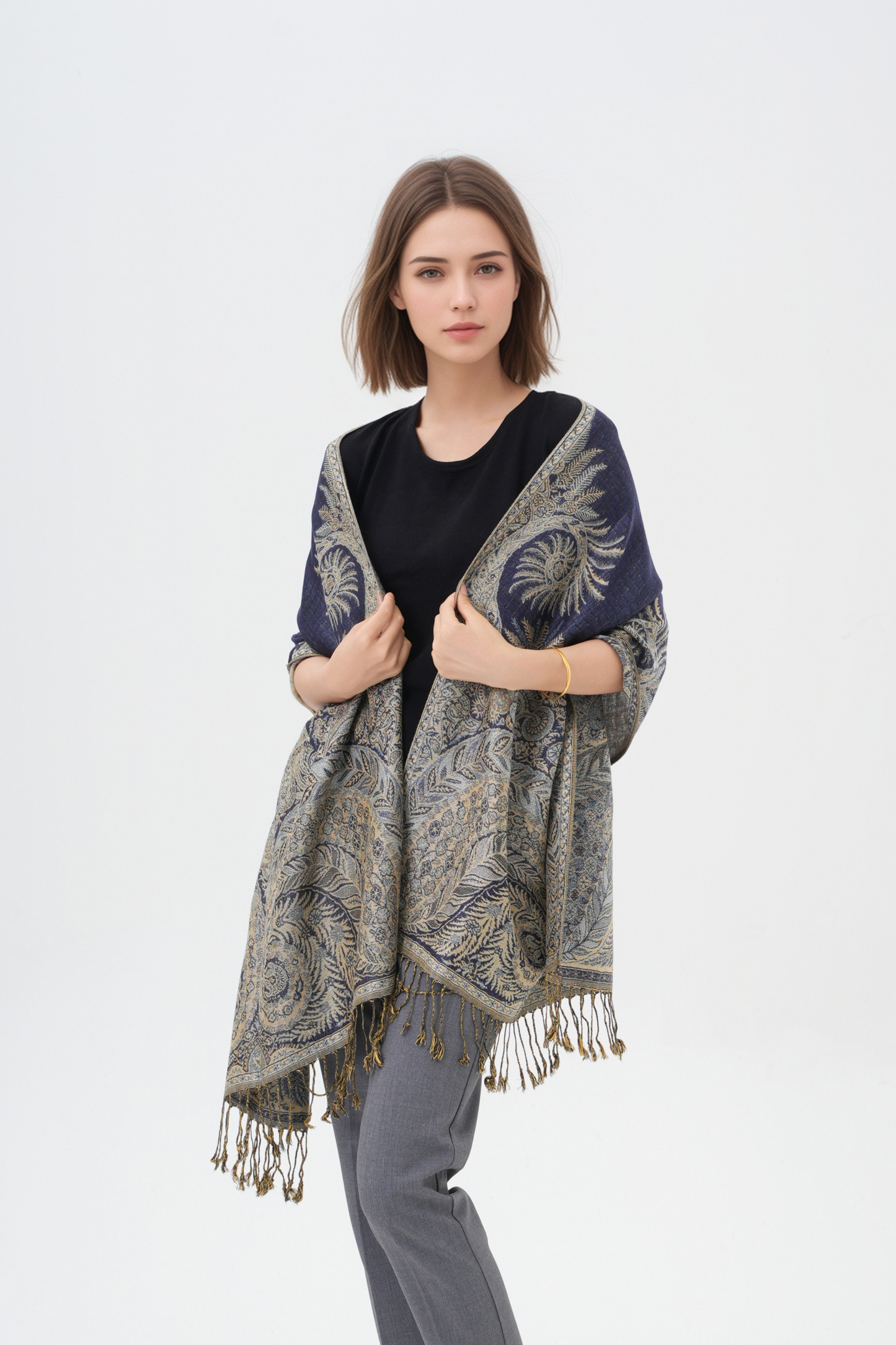 Phoenix Tail Thicker Paisley Pashmina