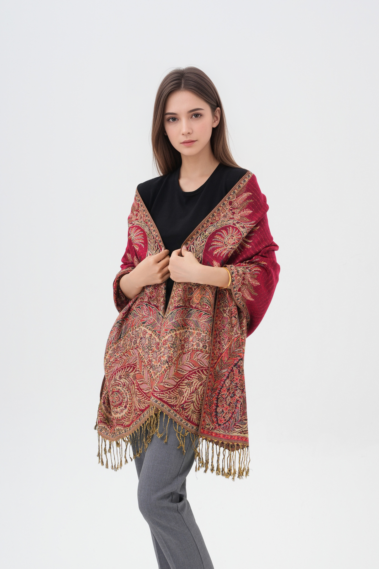 Phoenix Tail Thicker Paisley Pashmina