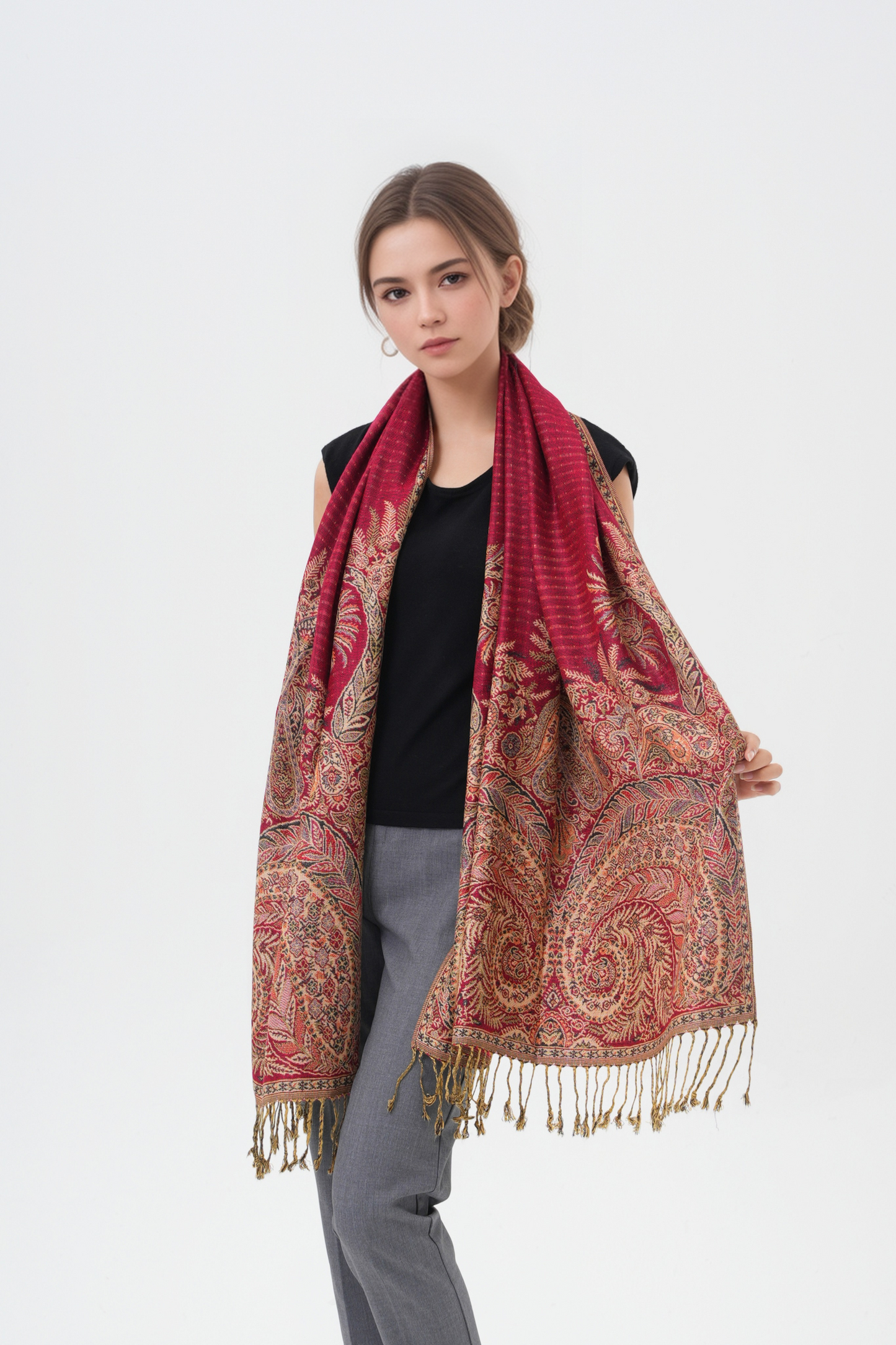 Phoenix Tail Thicker Paisley Pashmina