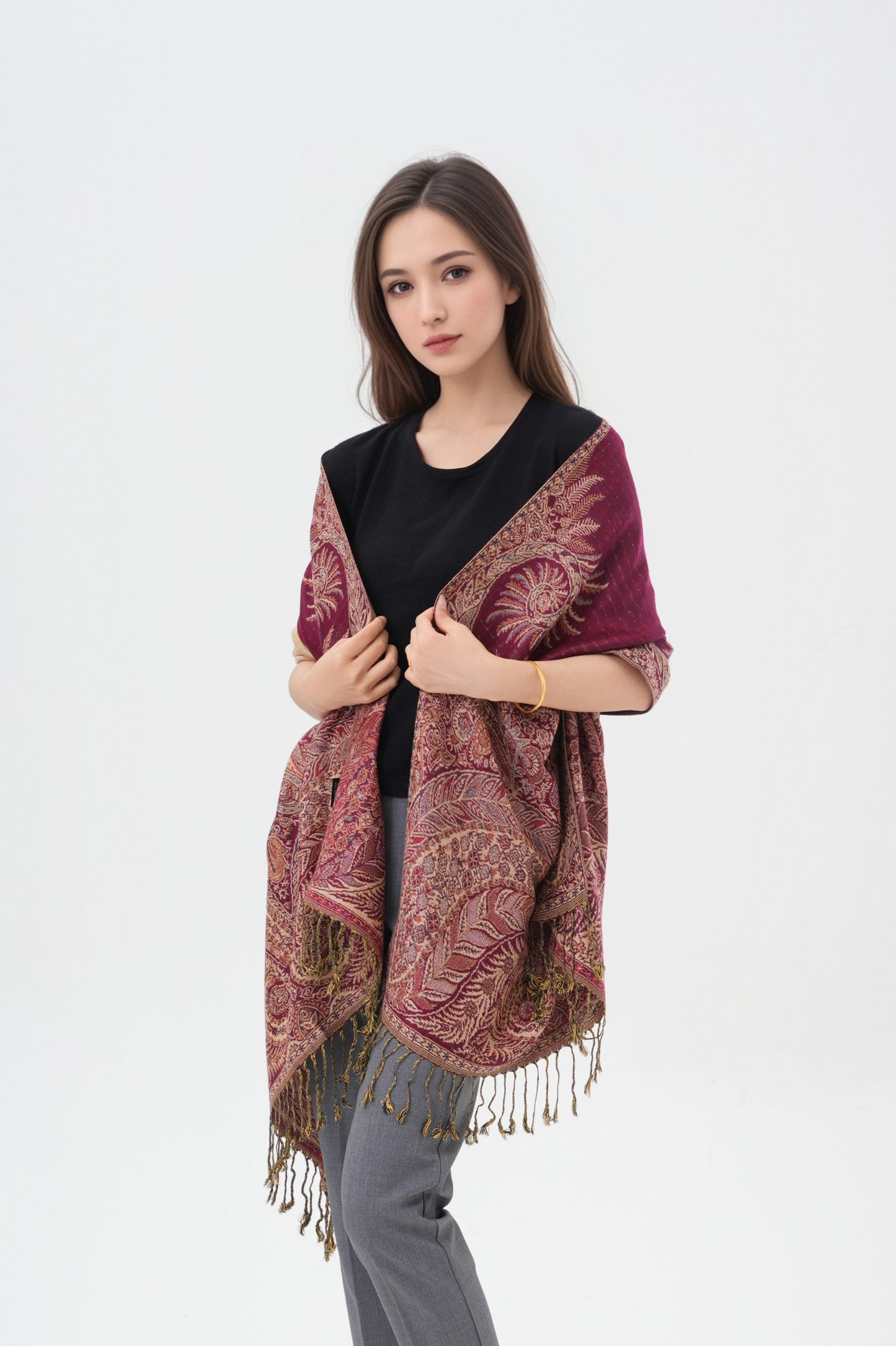 Phoenix Tail Thicker Paisley Pashmina