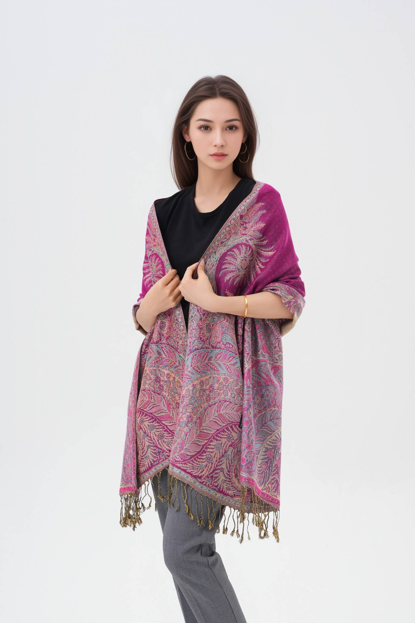 Phoenix Tail Thicker Paisley Pashmina