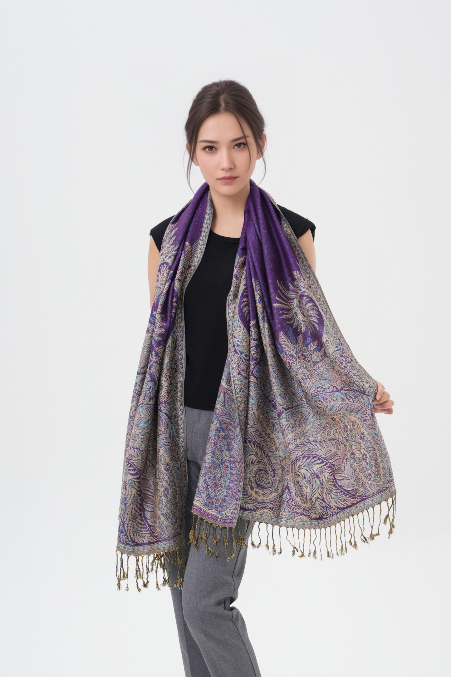 Phoenix Tail Thicker Paisley Pashmina