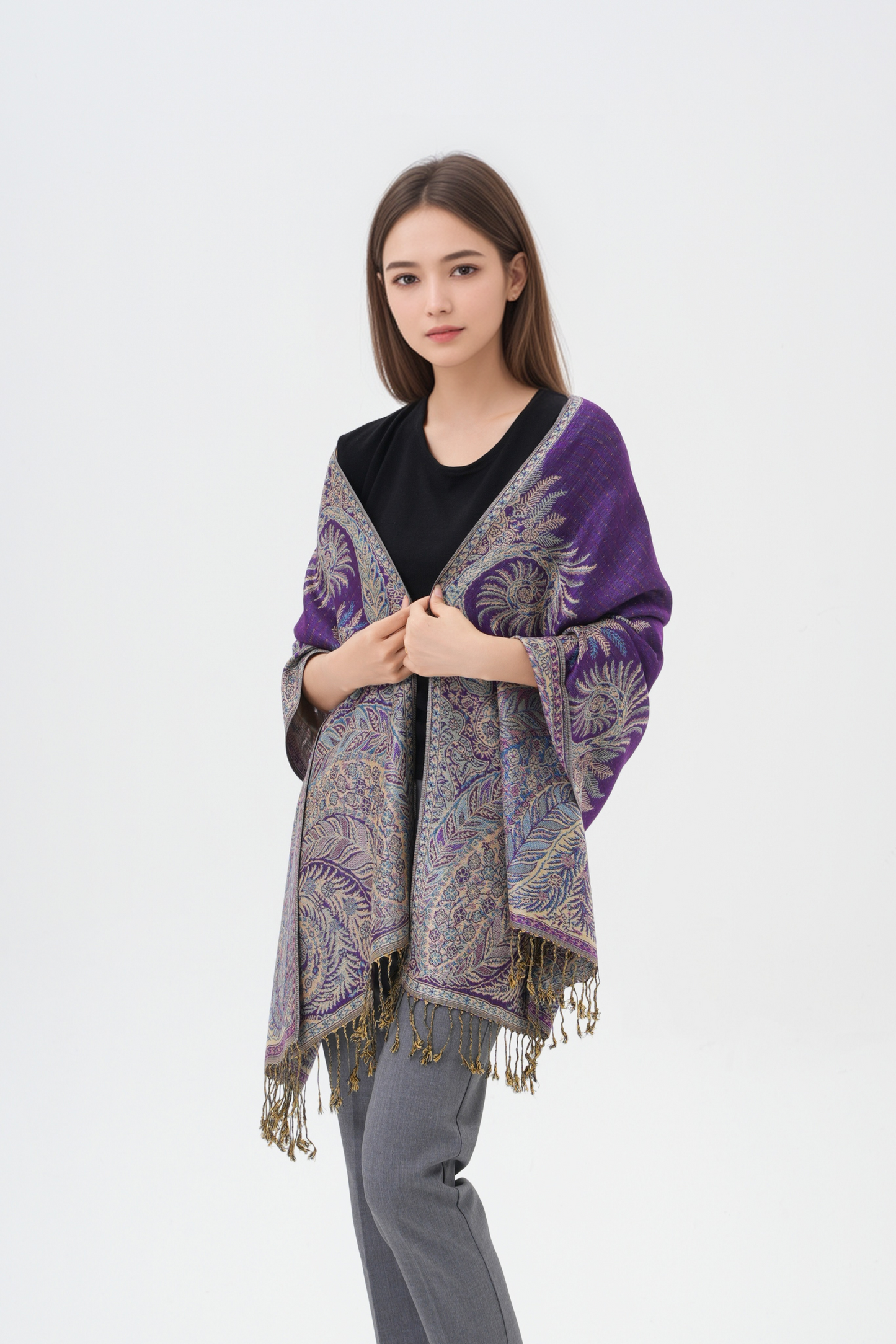 Phoenix Tail Thicker Paisley Pashmina