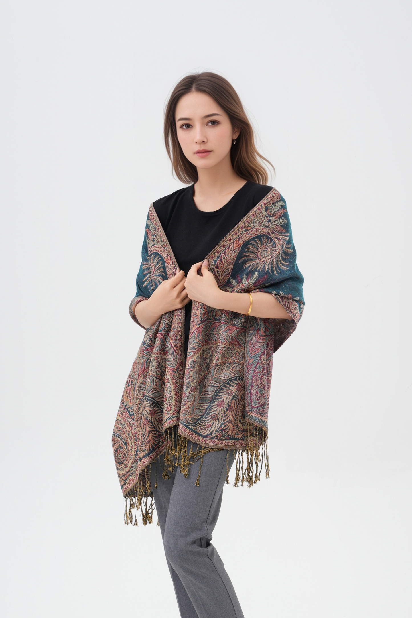 Phoenix Tail Thicker Paisley Pashmina