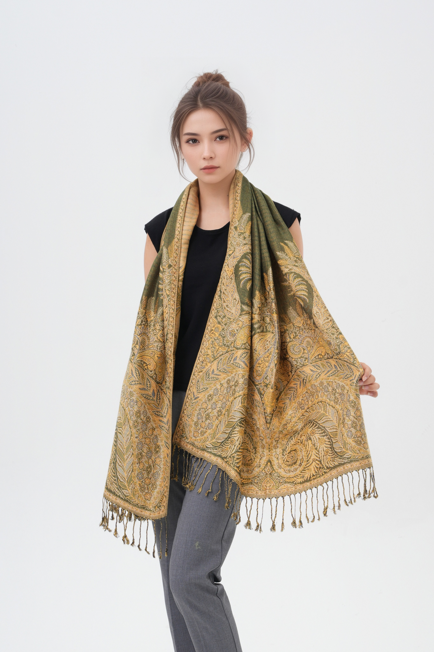 Phoenix Tail Thicker Paisley Pashmina