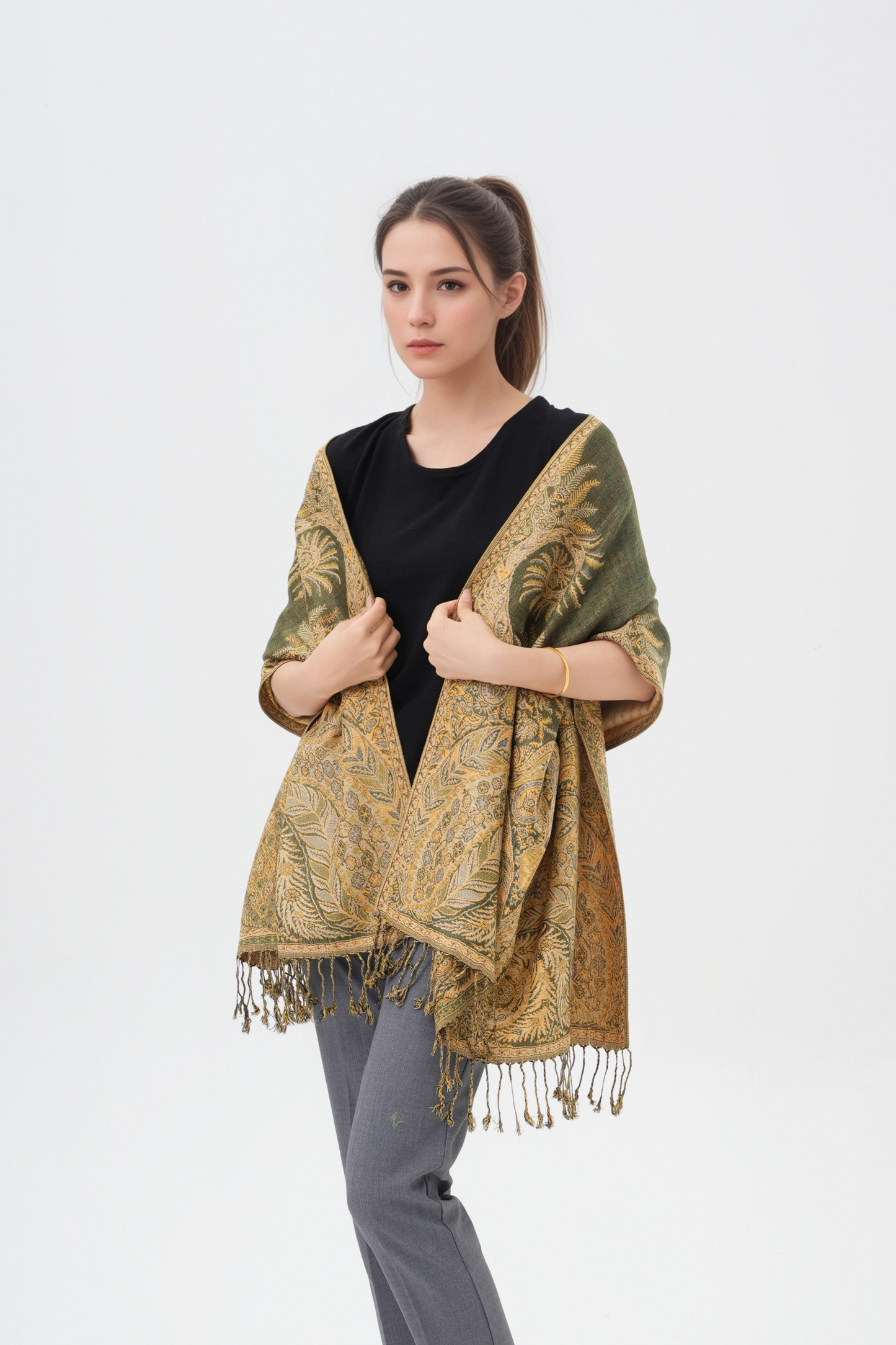 Phoenix Tail Thicker Paisley Pashmina