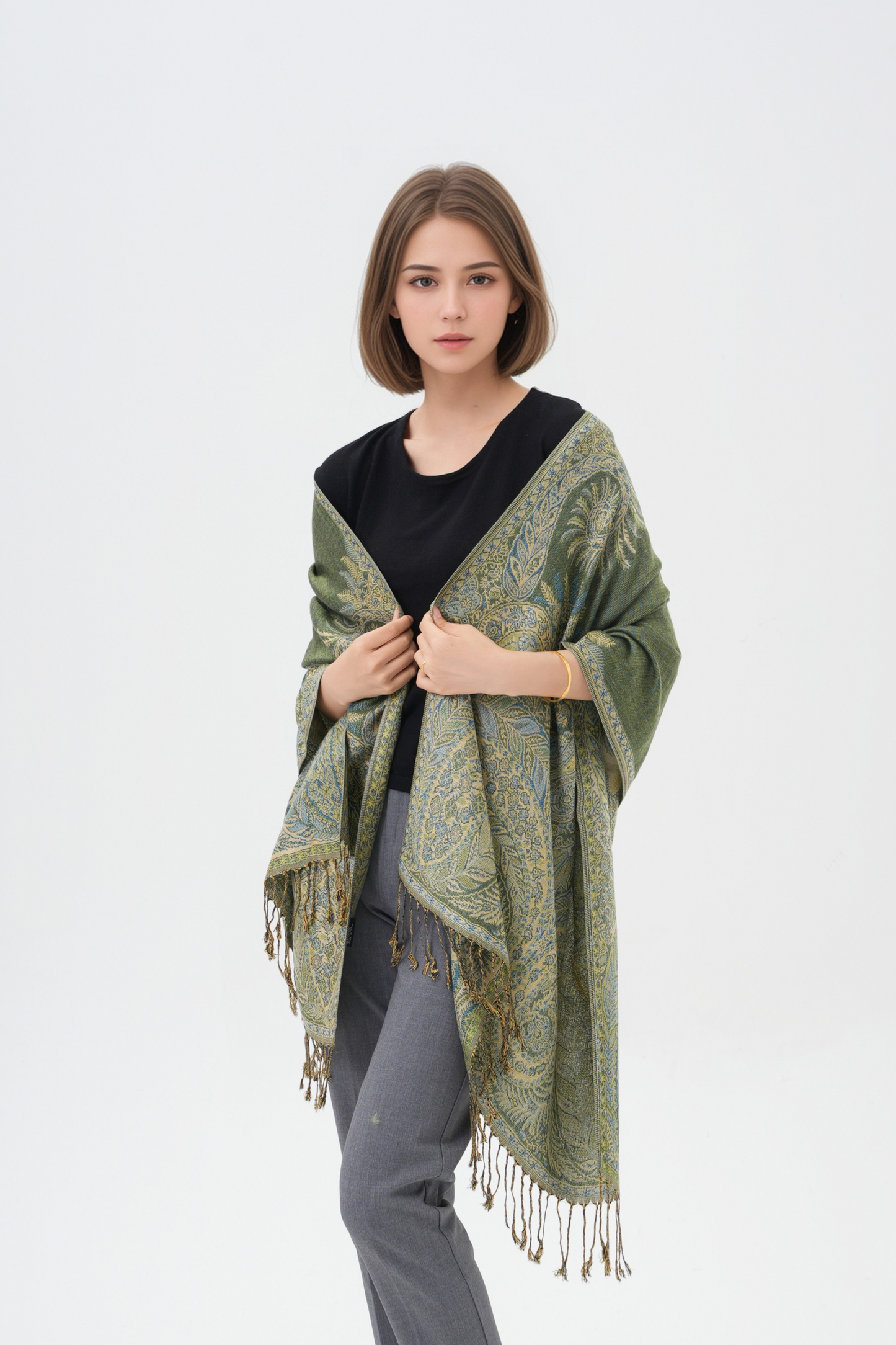 Phoenix Tail Thicker Paisley Pashmina