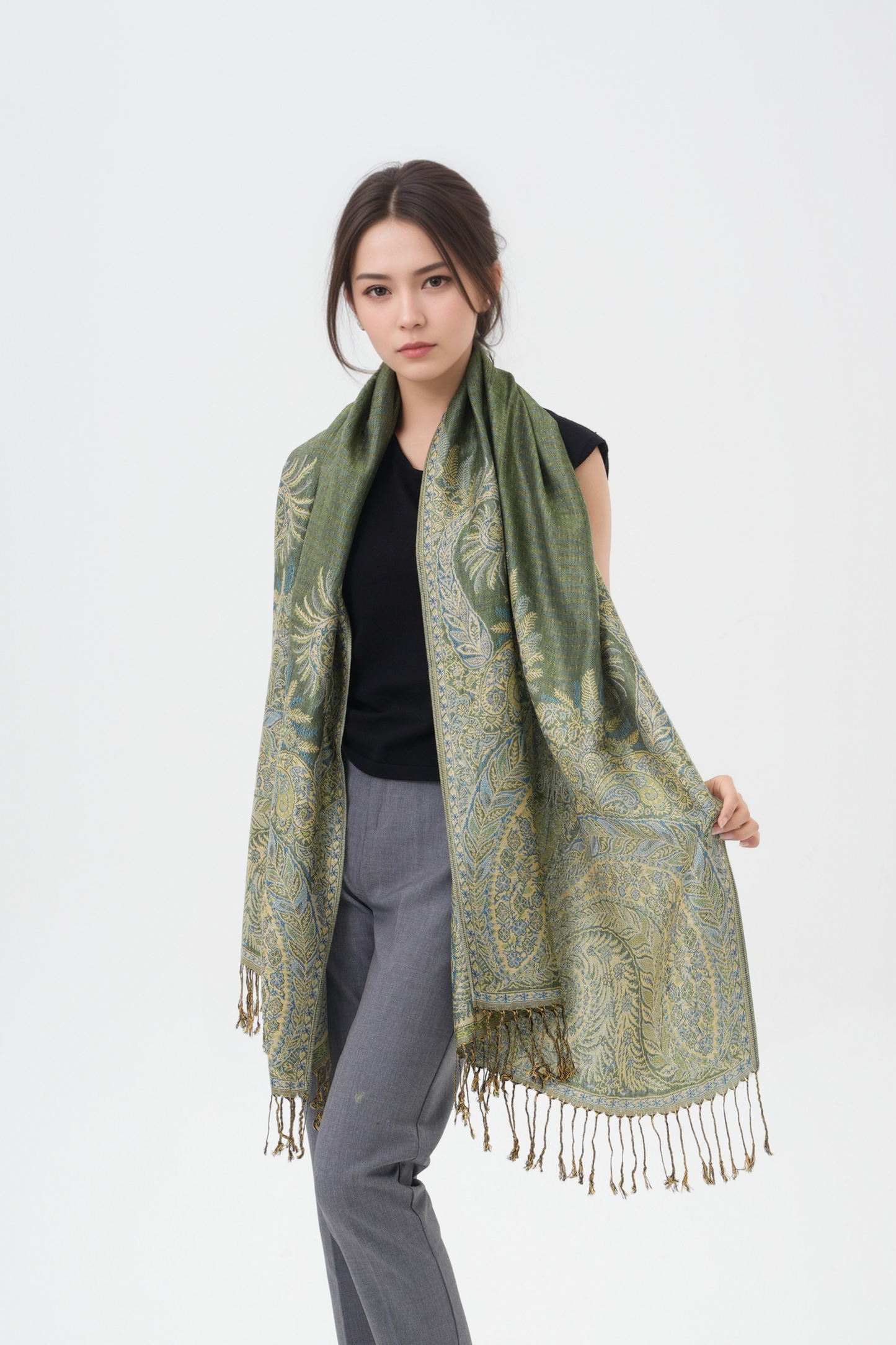 Phoenix Tail Thicker Paisley Pashmina