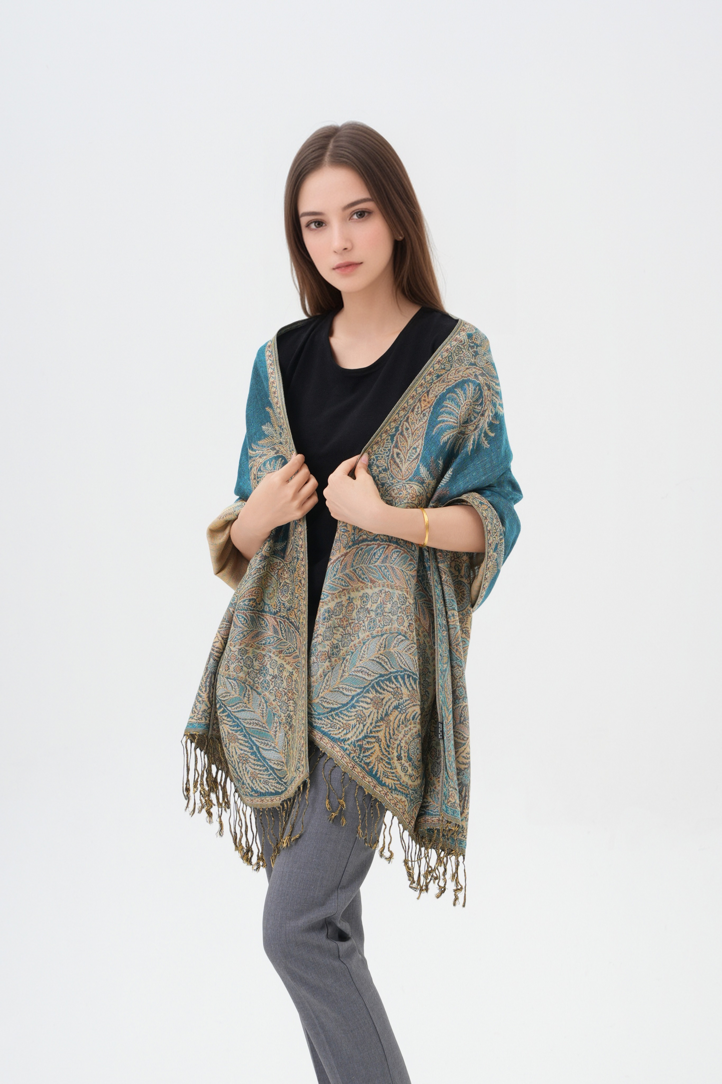 Phoenix Tail Thicker Paisley Pashmina