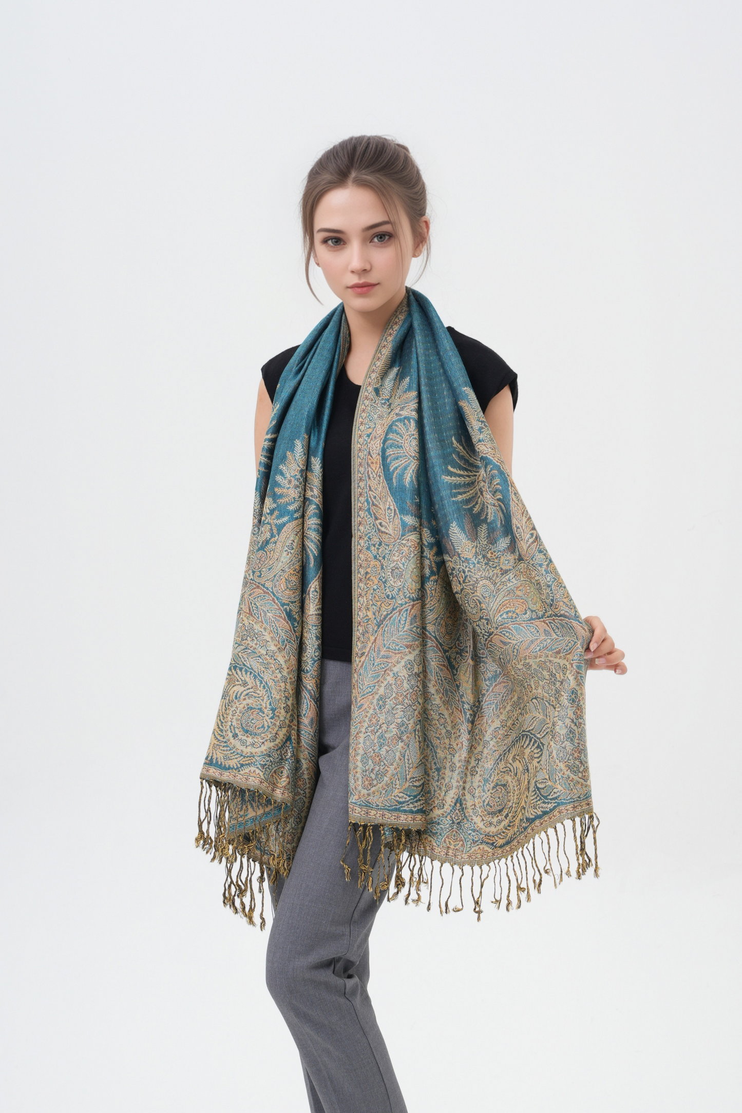 Phoenix Tail Thicker Paisley Pashmina