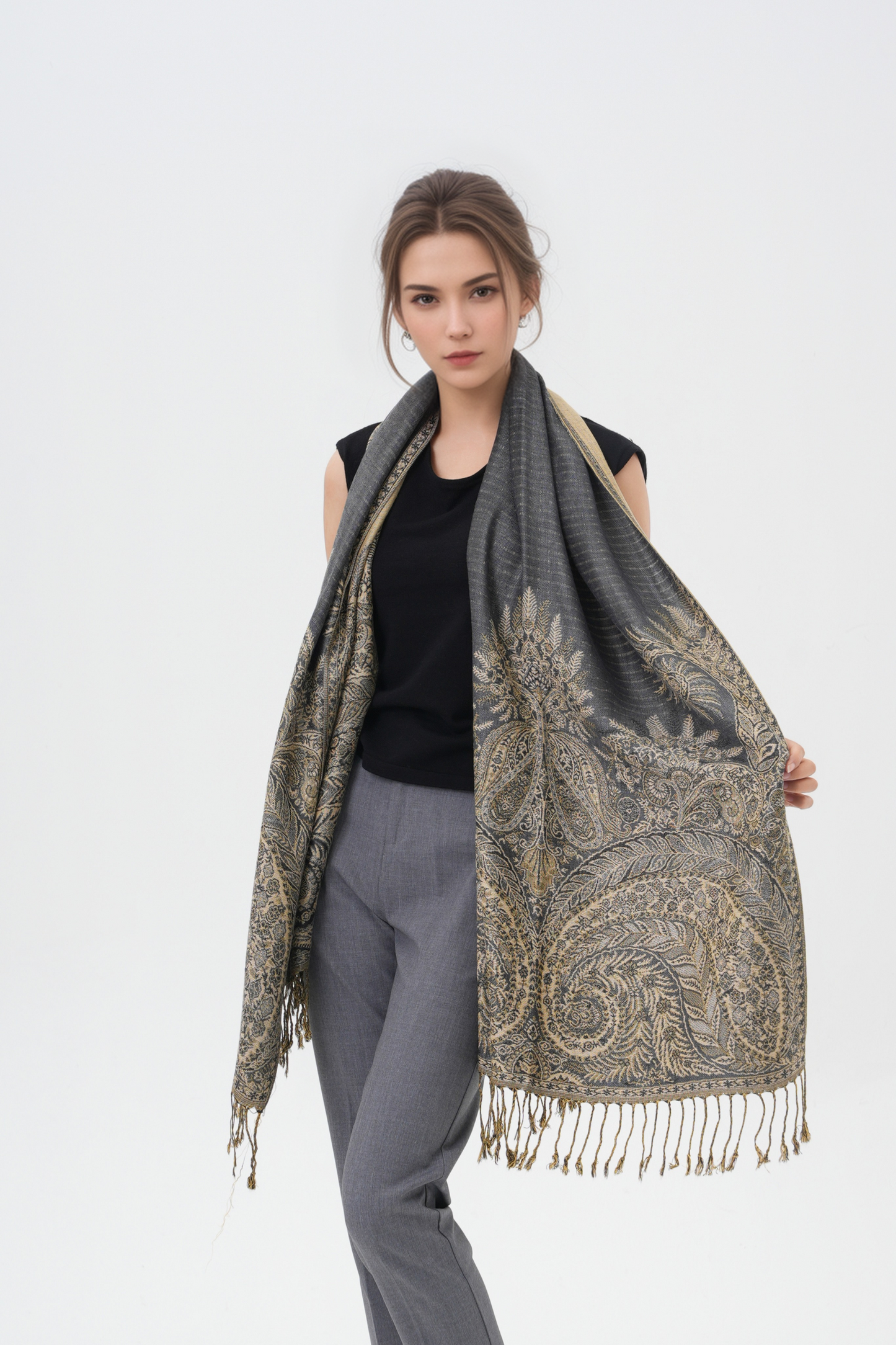 Phoenix Tail Thicker Paisley Pashmina