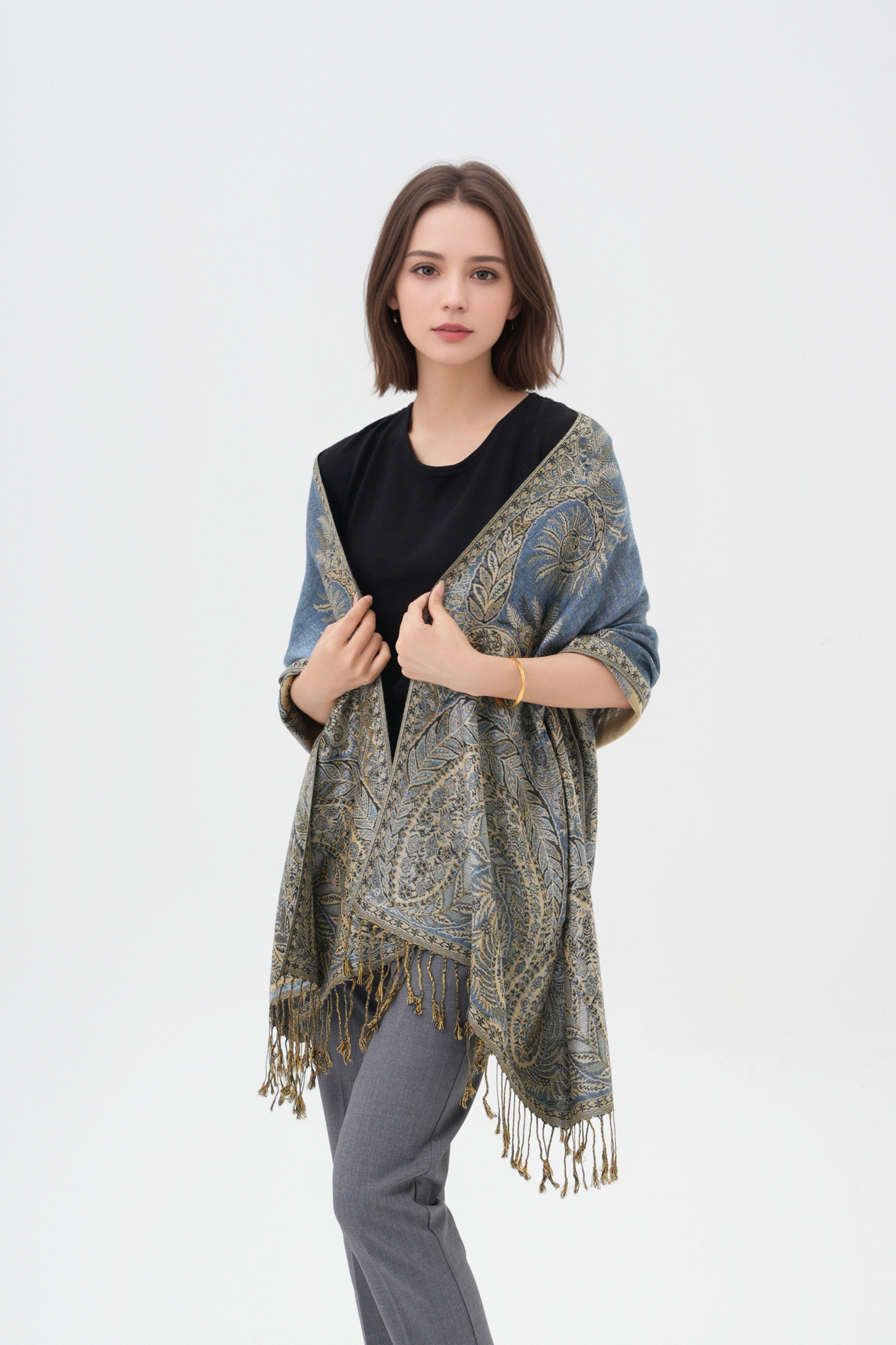 Phoenix Tail Thicker Paisley Pashmina