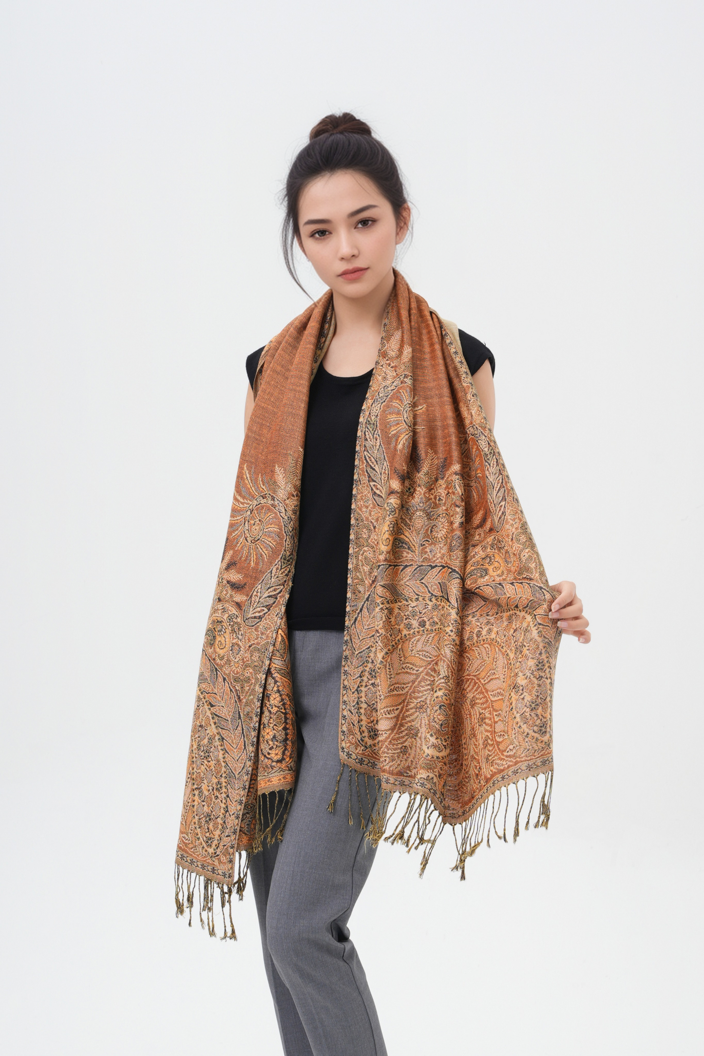 Phoenix Tail Thicker Paisley Pashmina