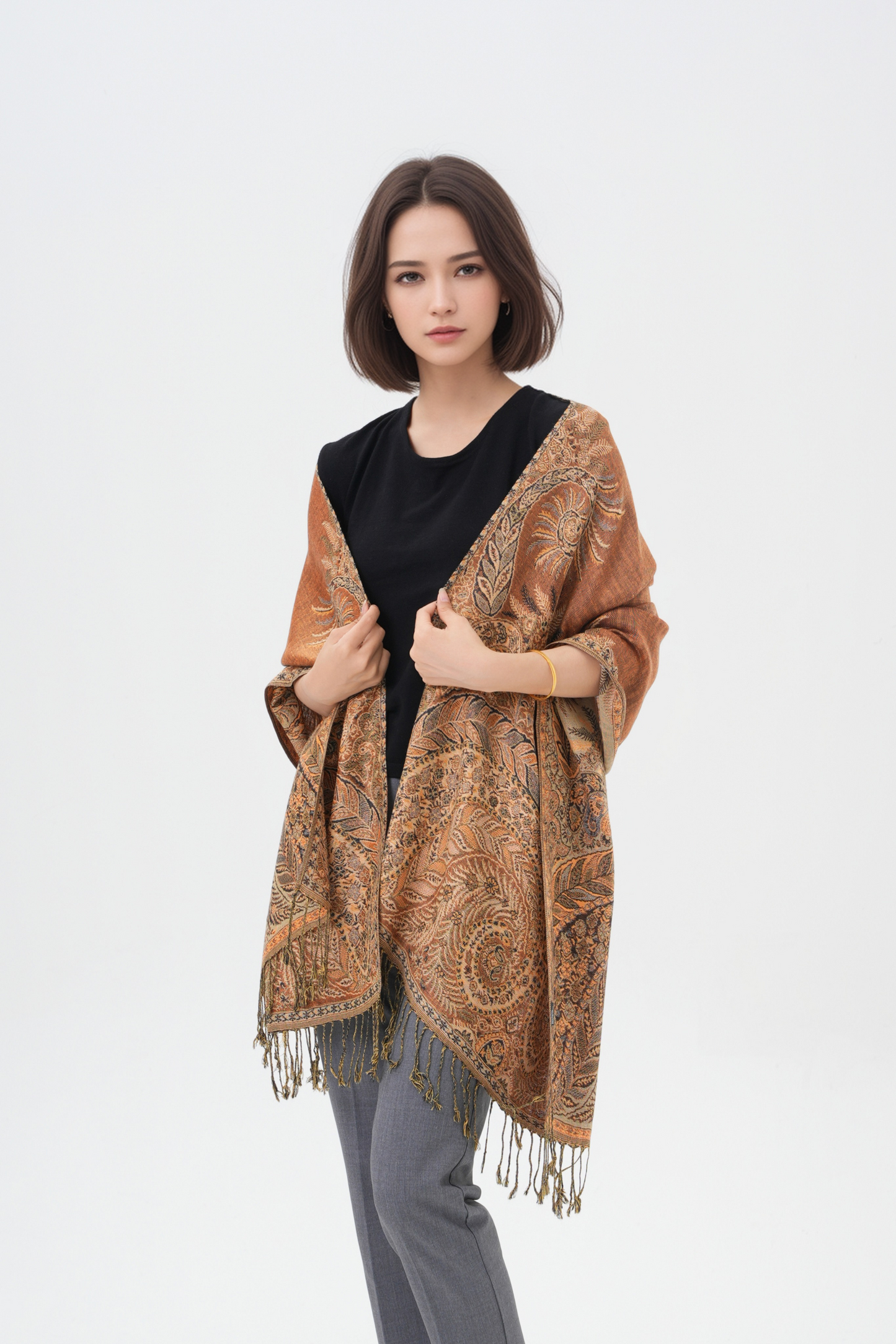 Phoenix Tail Thicker Paisley Pashmina