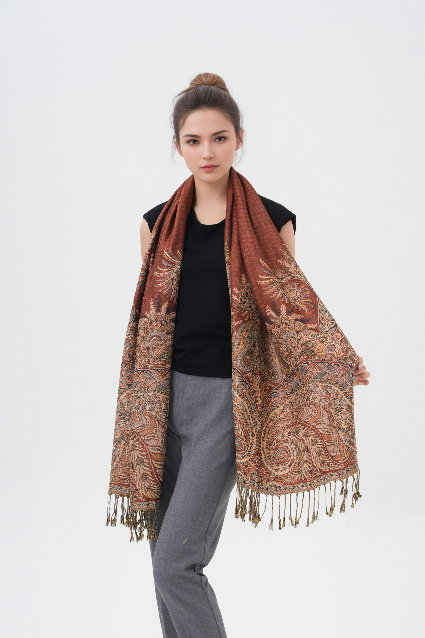 Phoenix Tail Thicker Paisley Pashmina