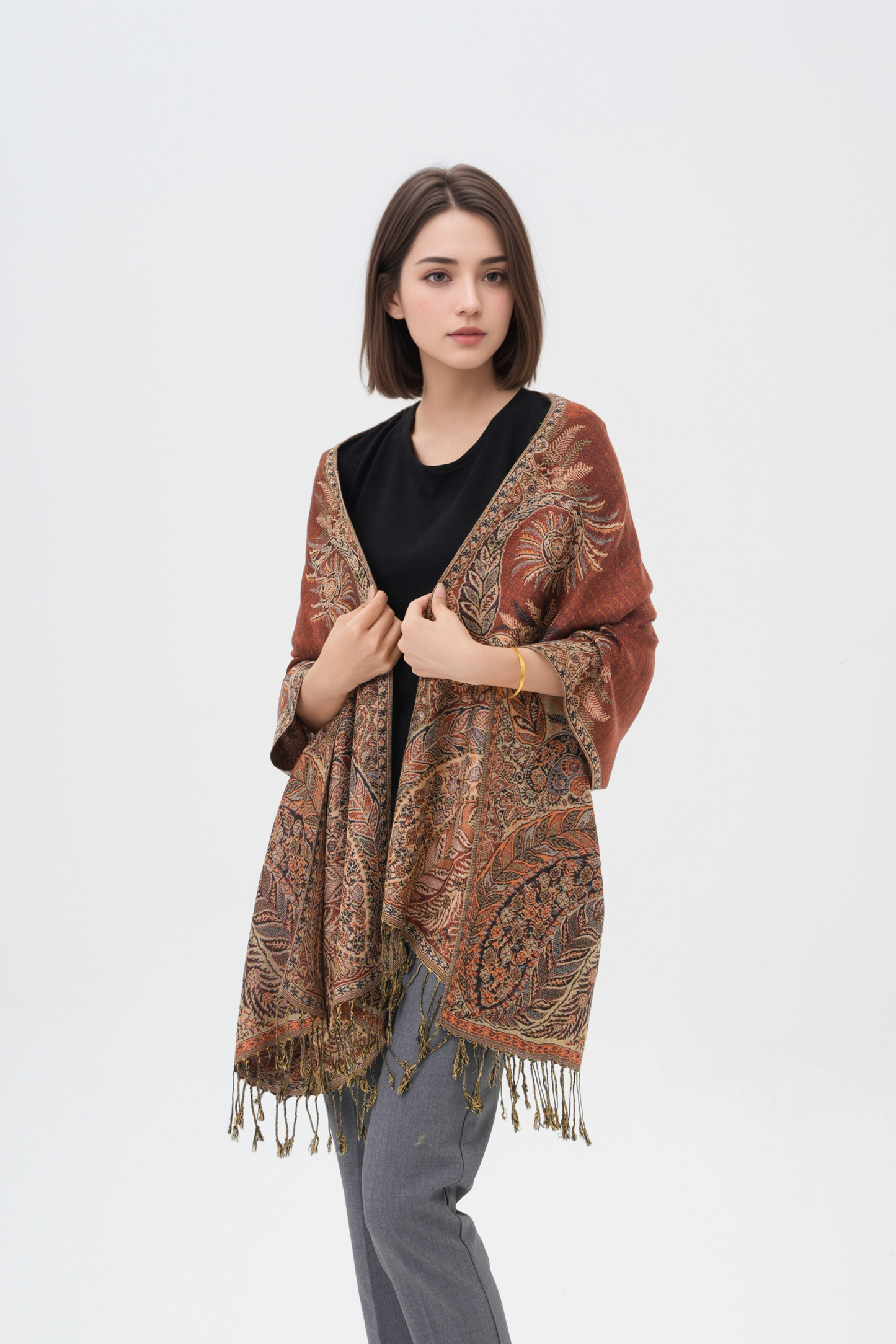 Phoenix Tail Thicker Paisley Pashmina