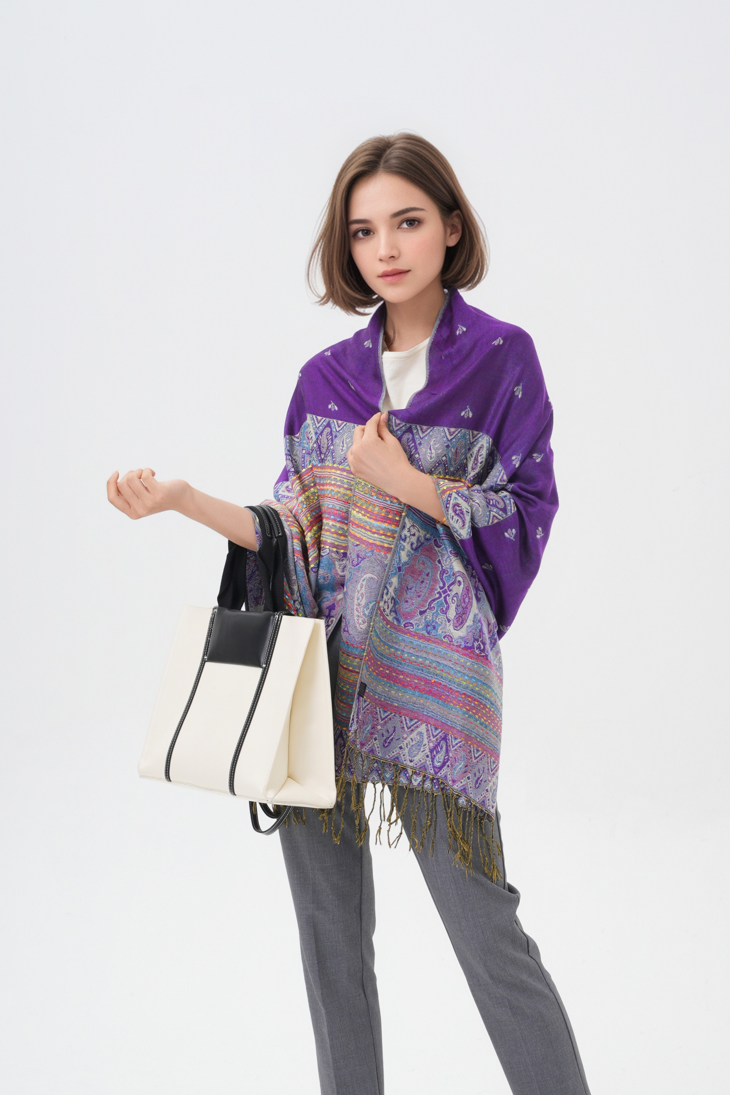 Rainbow Paisley Thick Pashmina