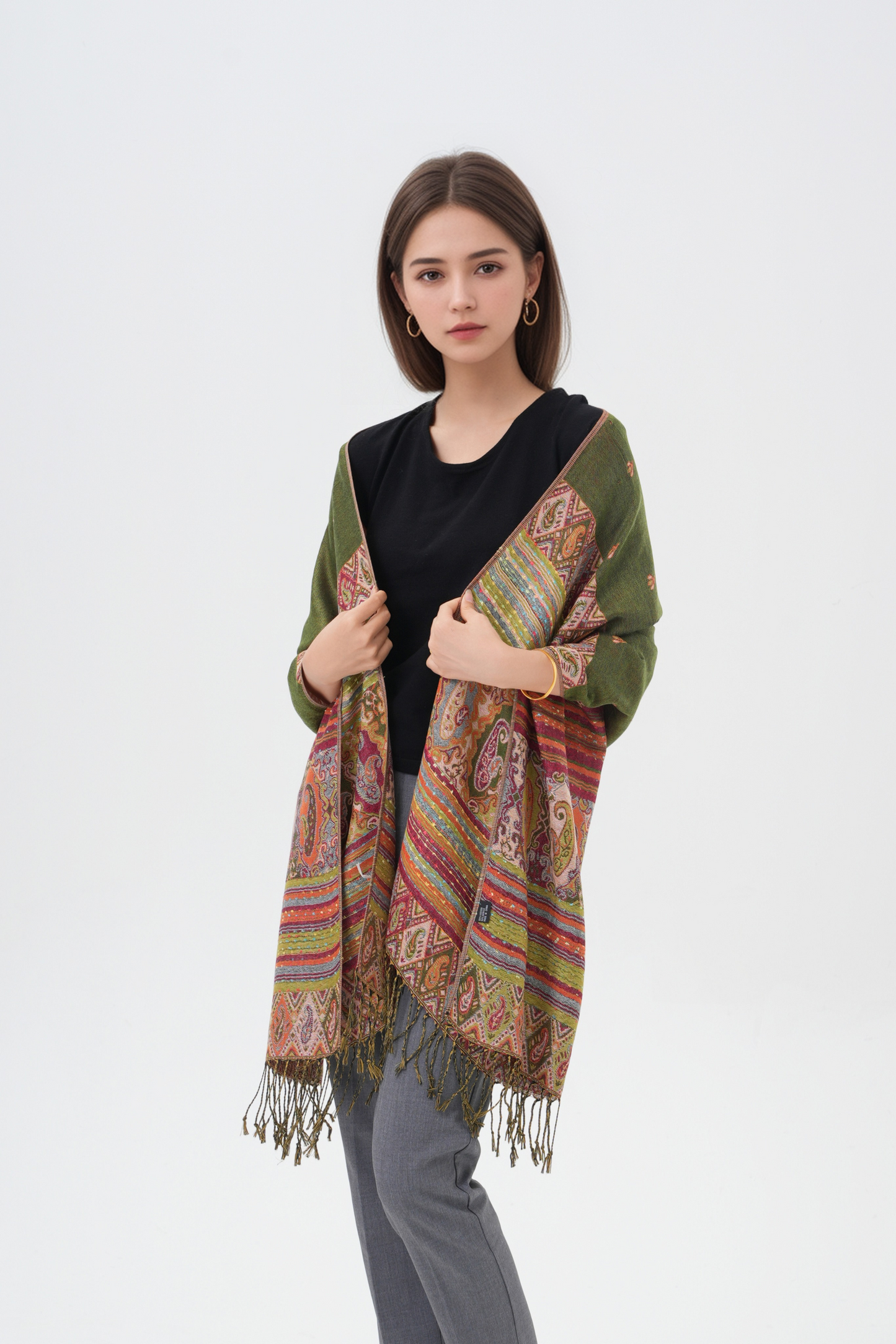 Rainbow Paisley Thick Pashmina