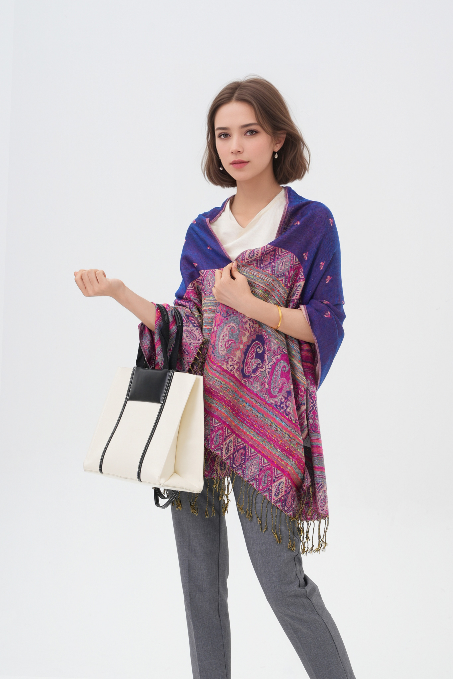 Rainbow Paisley Thick Pashmina