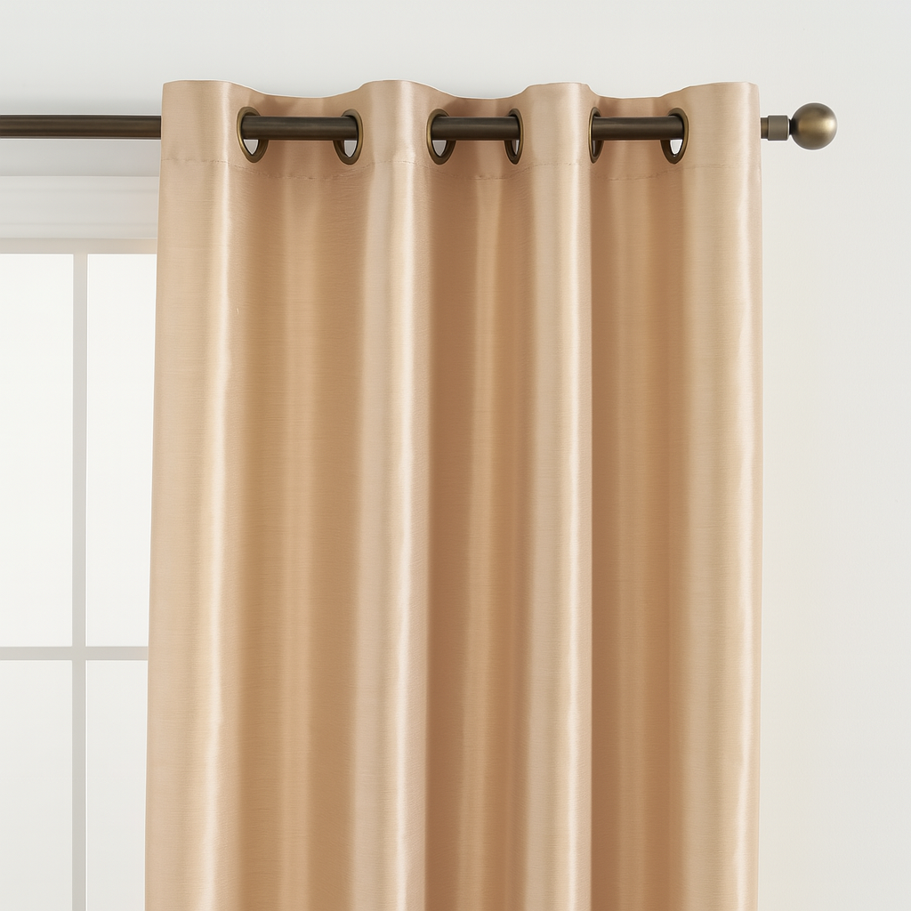 Luxury Glow Faux Silk Curtain Pane, 8 Grommets, Elegant & Light Blocking