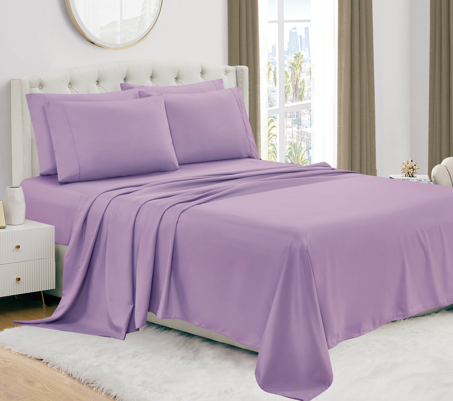 Luxury 4/6-Piece Deep Pocket Cooling Bed Sheet Set