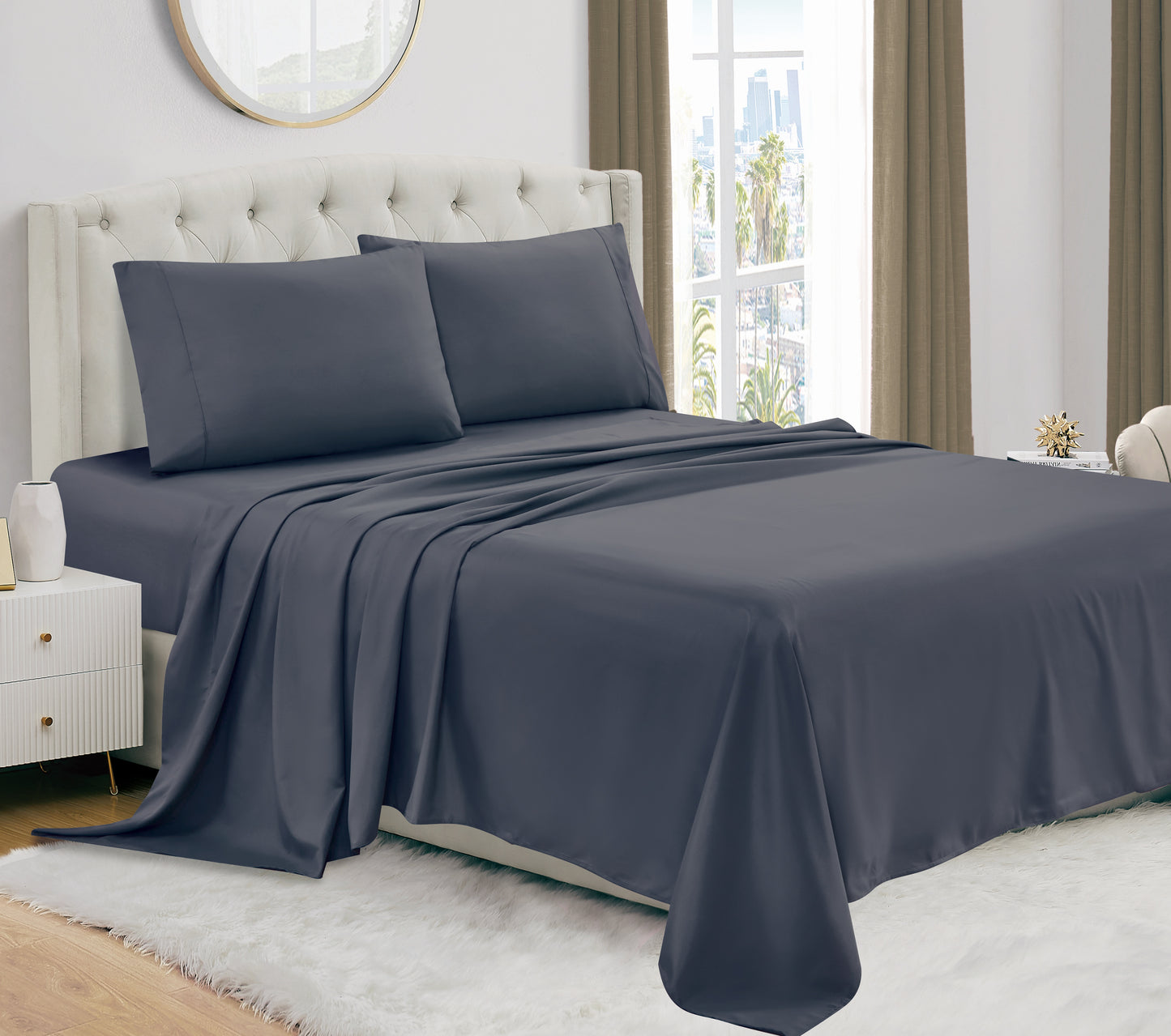 Luxury 4/6-Piece Deep Pocket Cooling Bed Sheet Set