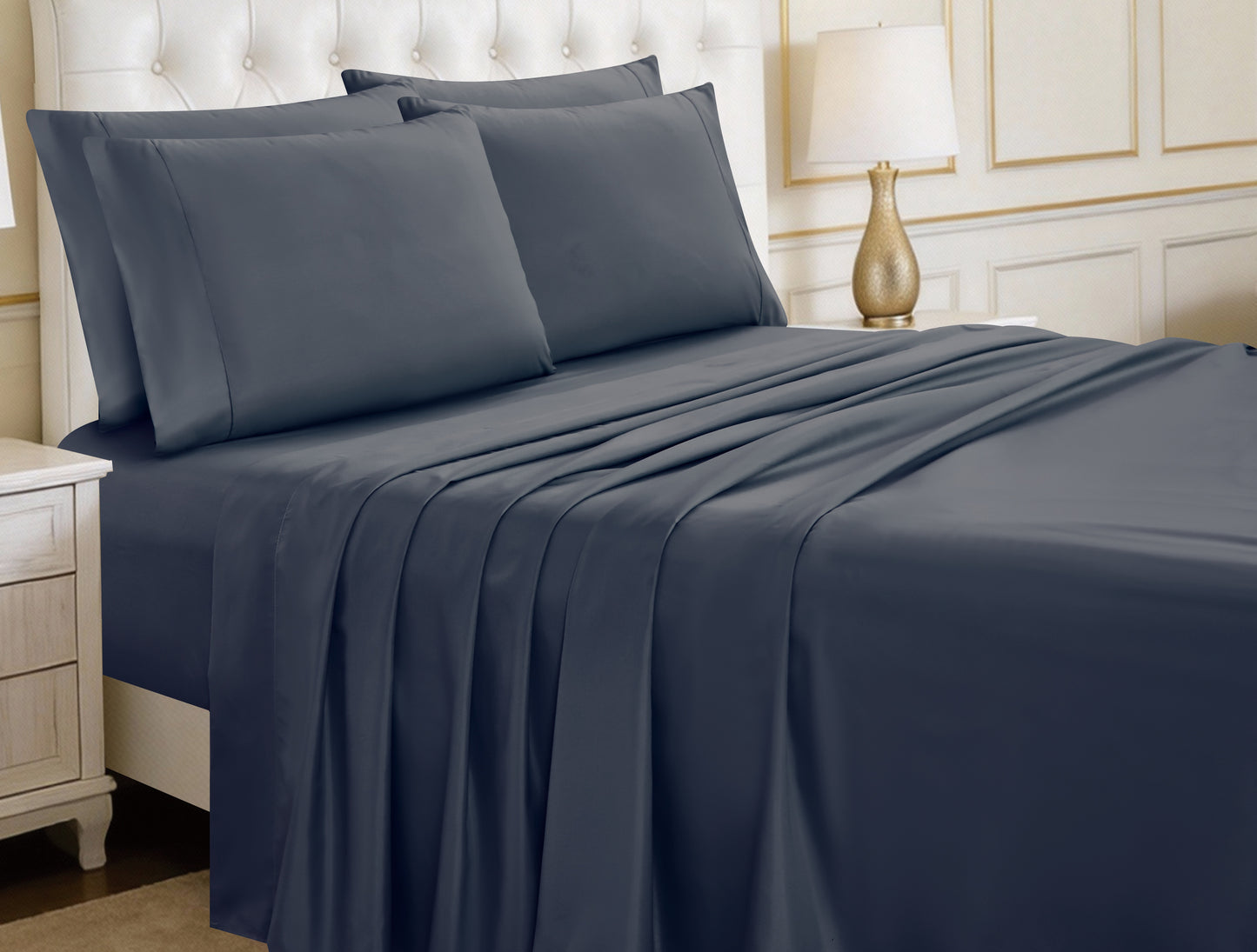 Luxury 4/6-Piece Deep Pocket Cooling Bed Sheet Set