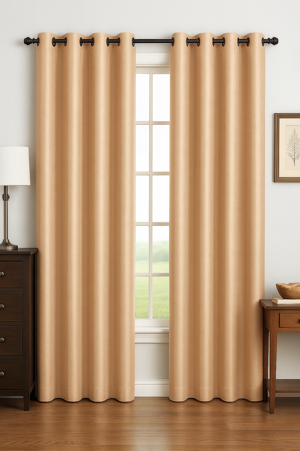 Luxury Glow Faux Silk Curtain Pane, 8 Grommets, Elegant & Light Blocking
