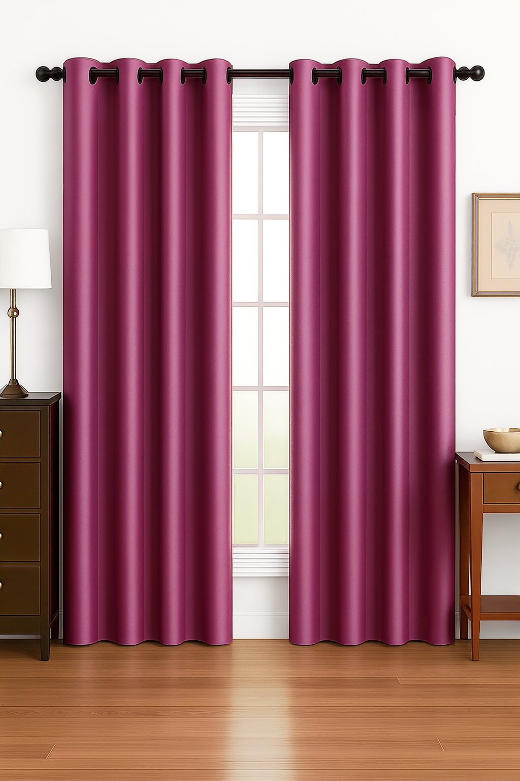 Luxury Glow Faux Silk Curtain Pane, 8 Grommets, Elegant & Light Blocking
