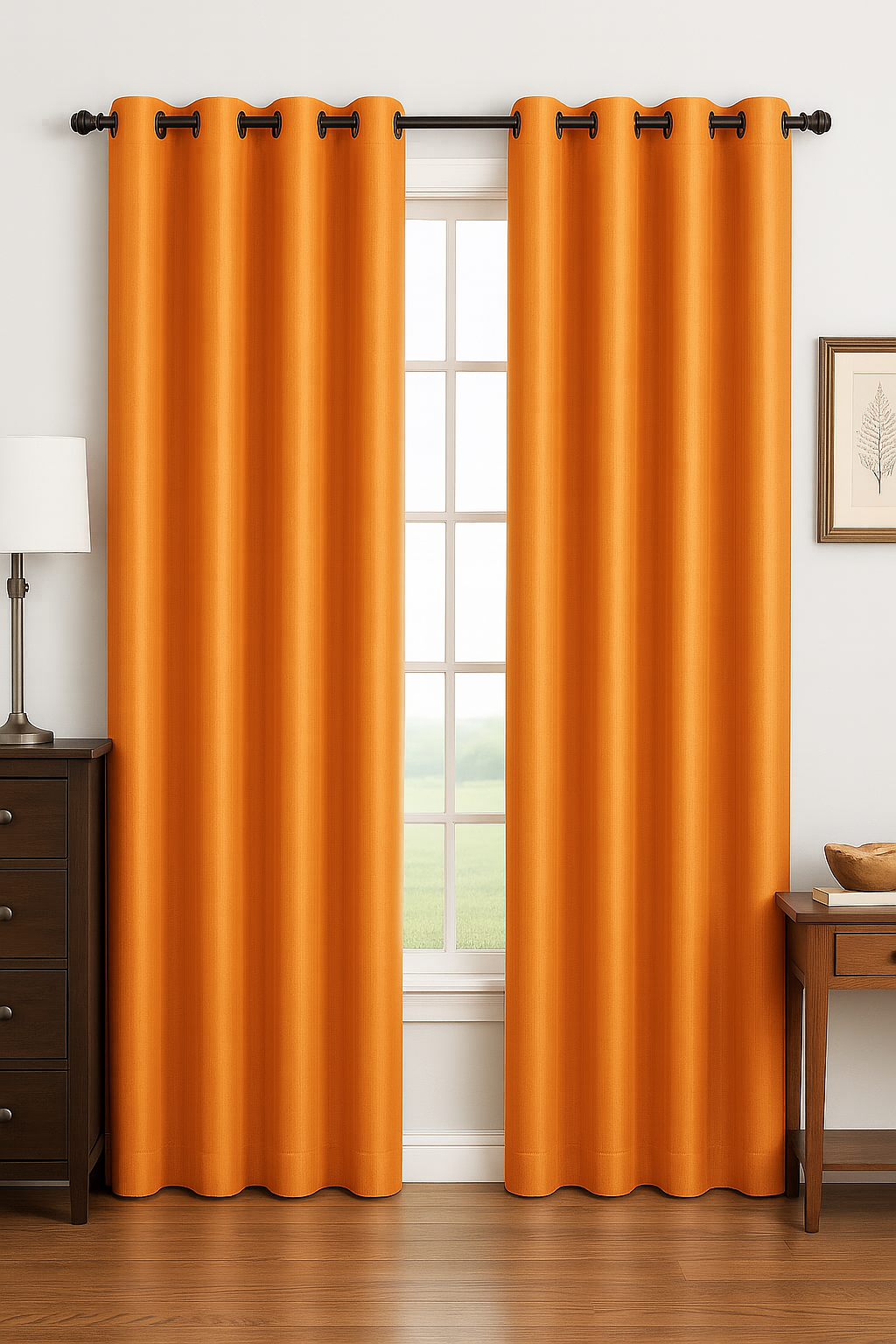 Luxury Glow Faux Silk Curtain Pane, 8 Grommets, Elegant & Light Blocking