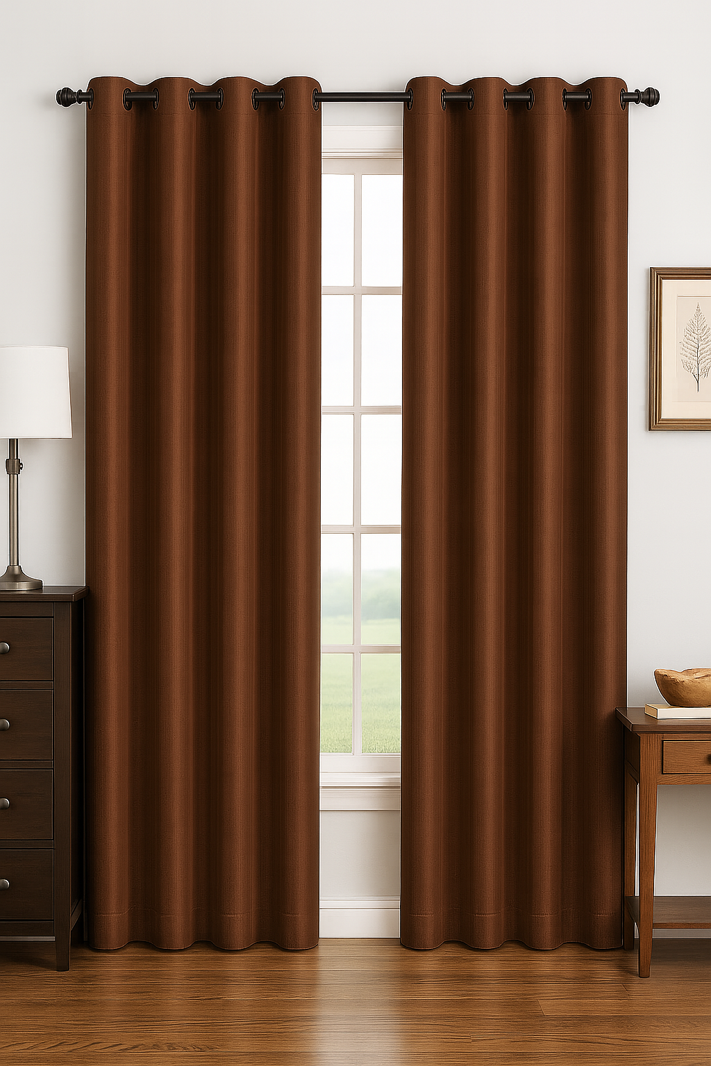 Luxury Glow Faux Silk Curtain Pane, 8 Grommets, Elegant & Light Blocking