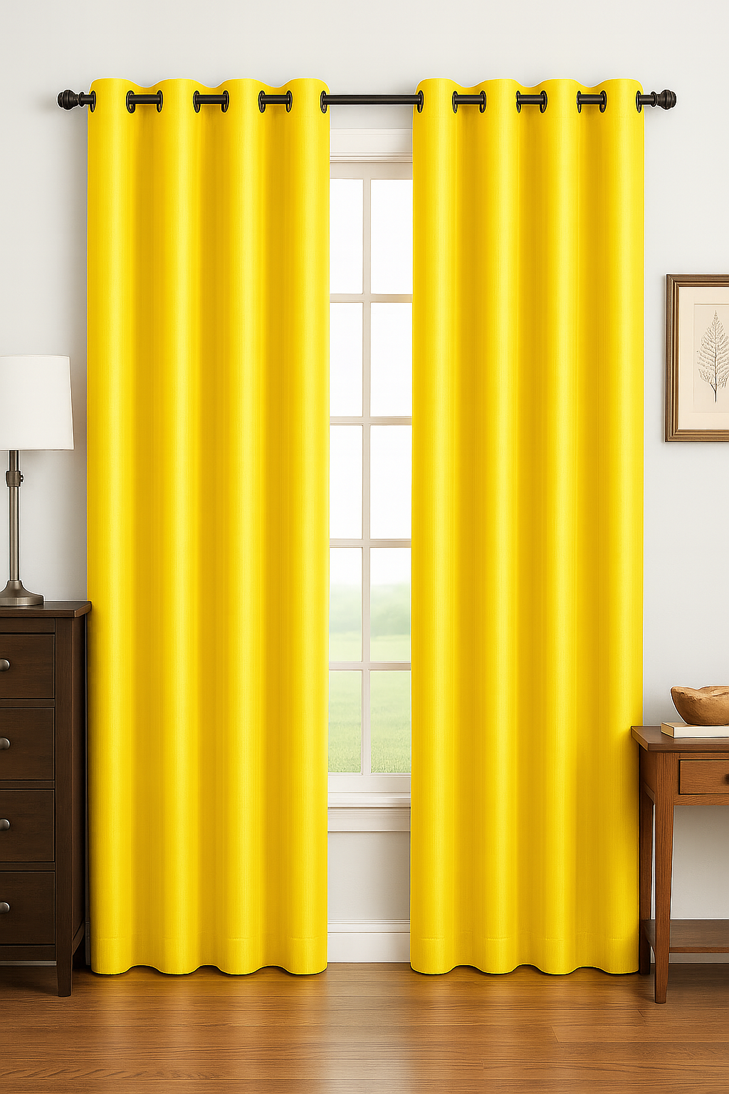 Luxury Glow Faux Silk Curtain Pane, 8 Grommets, Elegant & Light Blocking