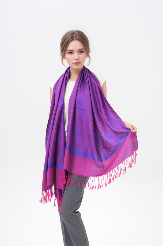 Whole Paisley Jacquard Pashmina