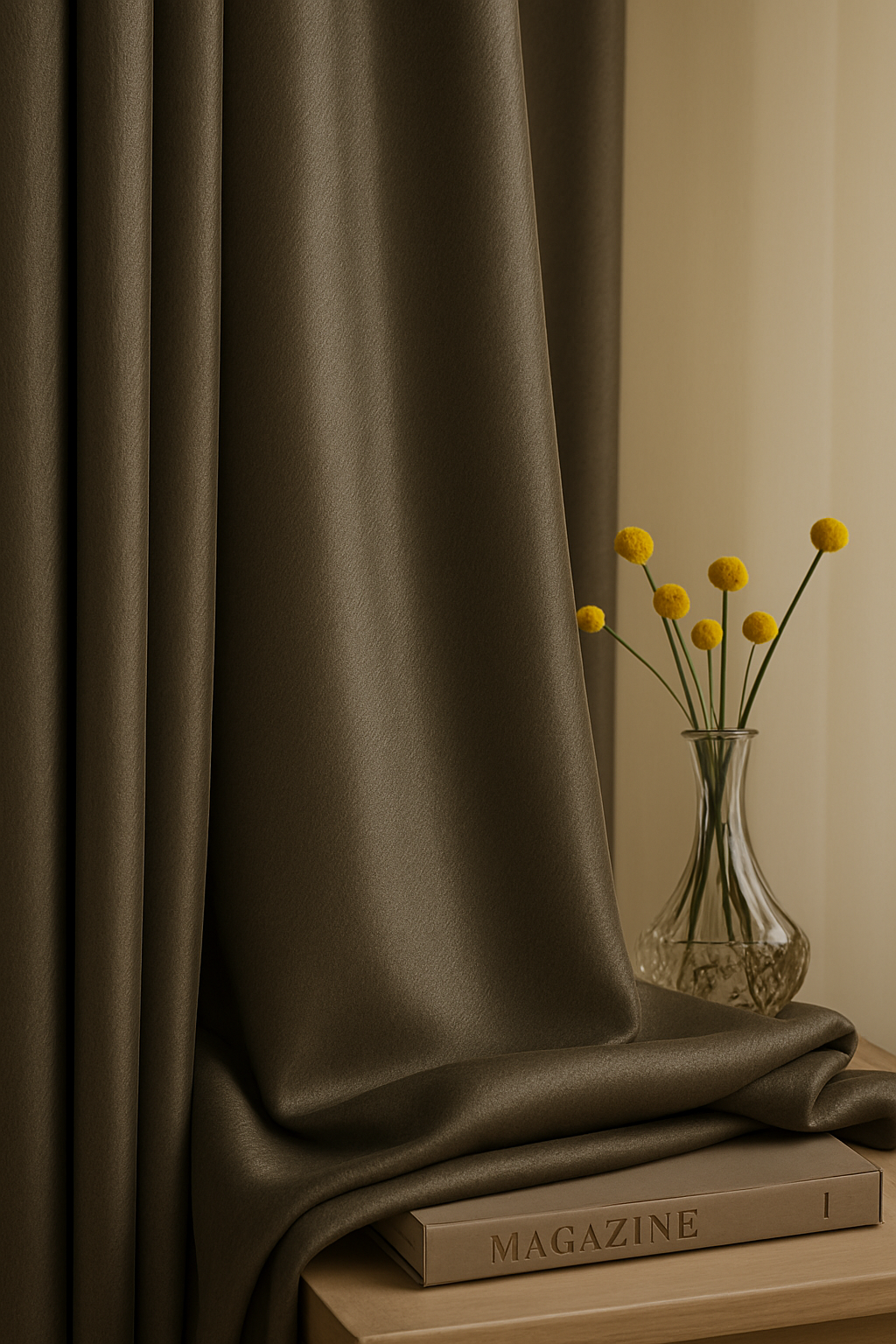 Luxury Glow Faux Silk Curtain Pane, 8 Grommets, Elegant & Light Blocking