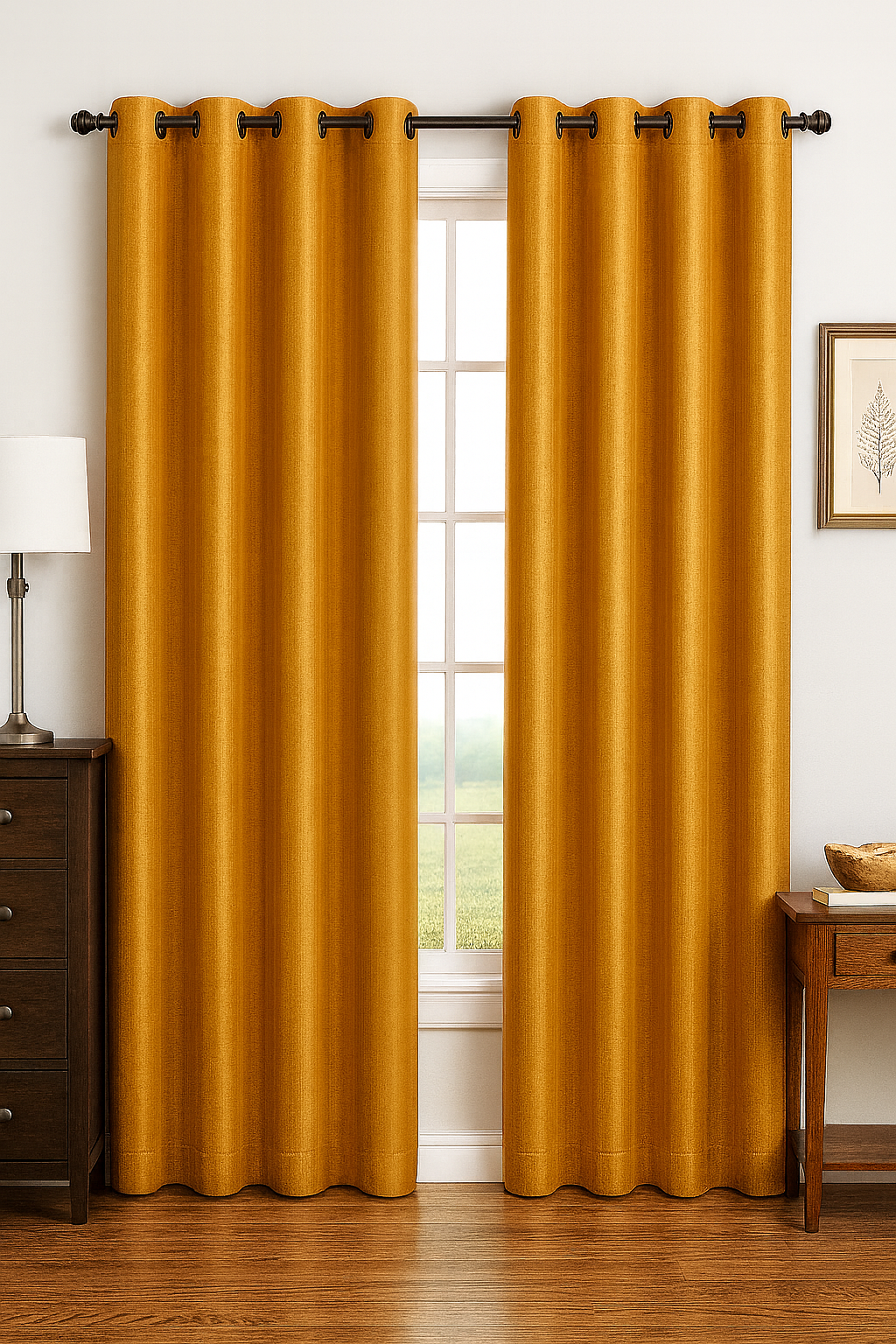 Luxury Glow Faux Silk Curtain Pane, 8 Grommets, Elegant & Light Blocking